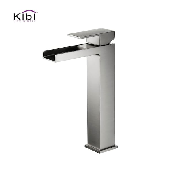 Kibi Waterfall Single Handle Bathroom Vessel Sink Faucet KBF1005BN - main